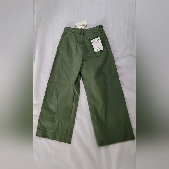 NWT! EVIDNT Los Angeles Trendy Wide Leg Women's Green Festival Pant Size 25 - Picture 8 of 11